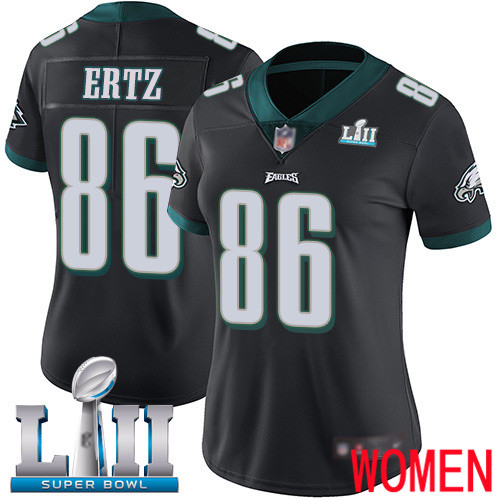 Women Philadelphia Eagles 86 Zach Ertz Black Alternate Vapor Untouchable NFL Jersey Limited Player Super Bowl LII